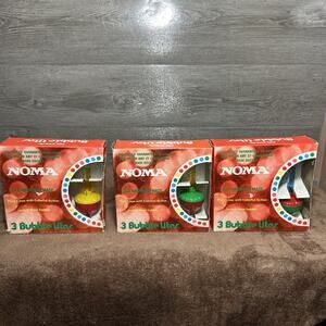 Vintage Noma Bubble Lites Lights 3 Sets Of 3 (9 Total) With Boxes Tested Working